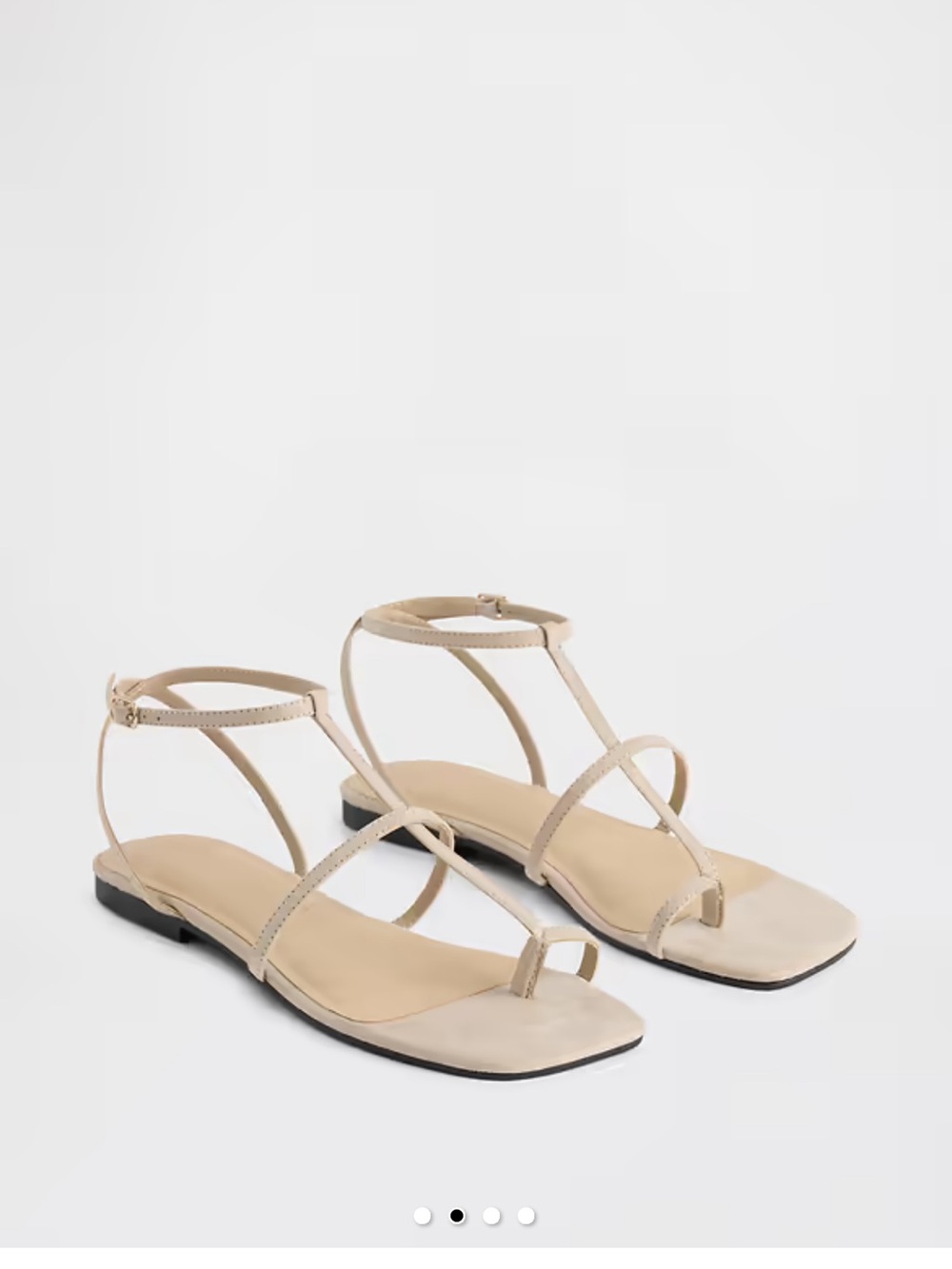 GAP Beige Minimalist Strappy Toe-Loop Sandals